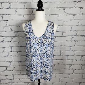 Joie Blue Print Silk Tank Top